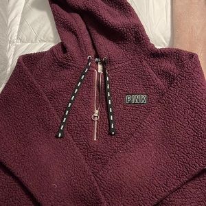 PINK half zip sherpa